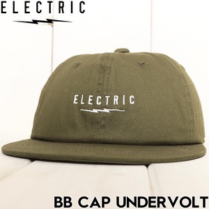 ELECTRIC エレクトリック スナップバックキャップ  帽子 BB CAP UNDERVOLT CAP ロゴ 刺繍 フラットバイザー E24SC01 KHAKI 日本代理店正規品