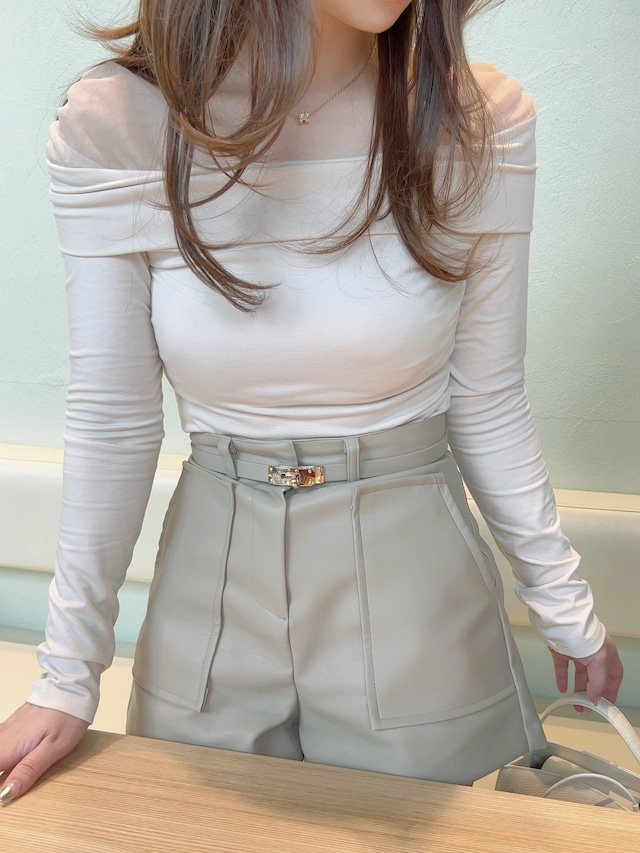 【一部即納】leather short pants (belt set)  / 2color