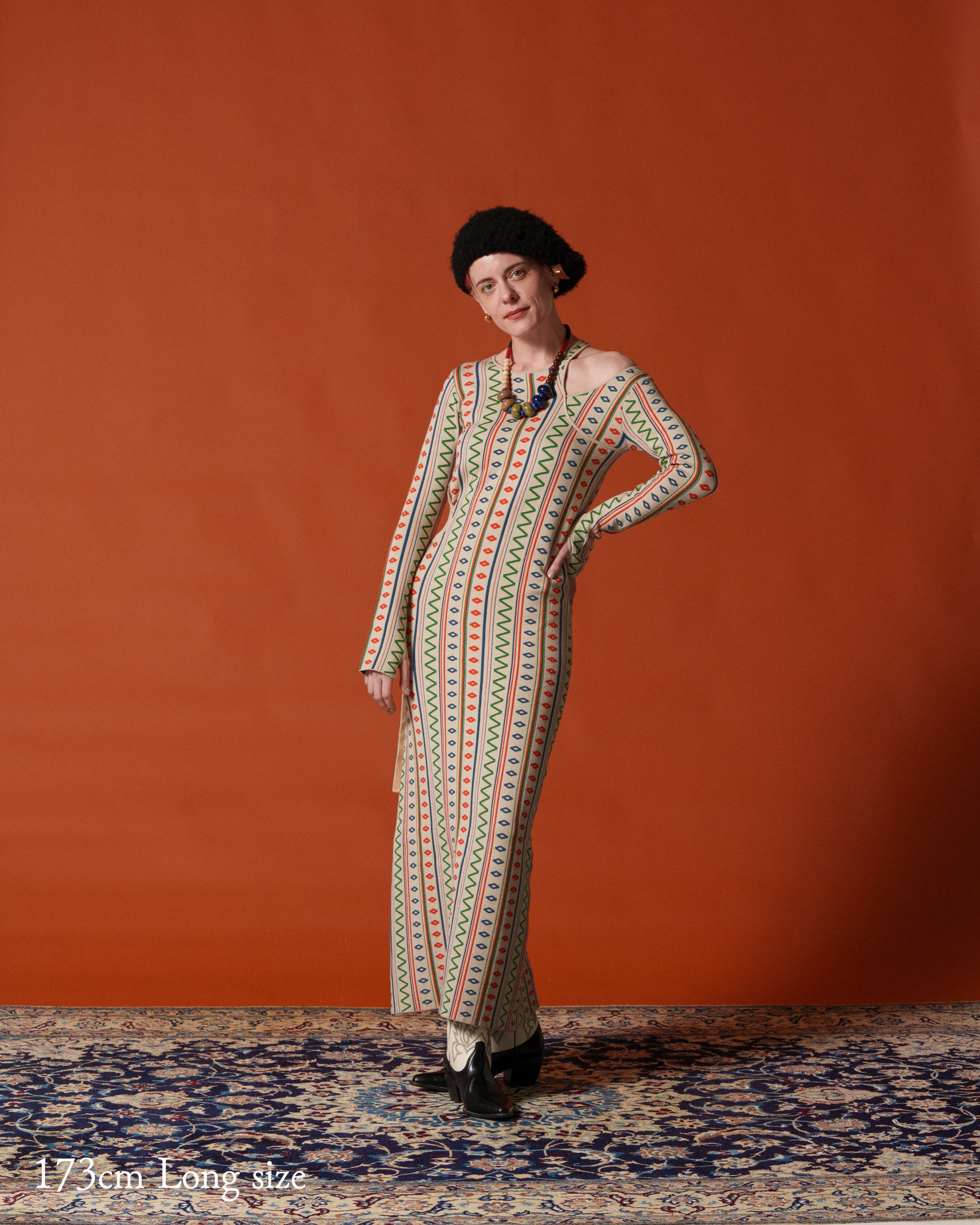 Art Knit Dress / アートニットドレス-Native Stripe | AMBERGLEAM