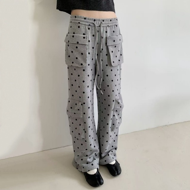 Dot sweat cargo pants　B3871