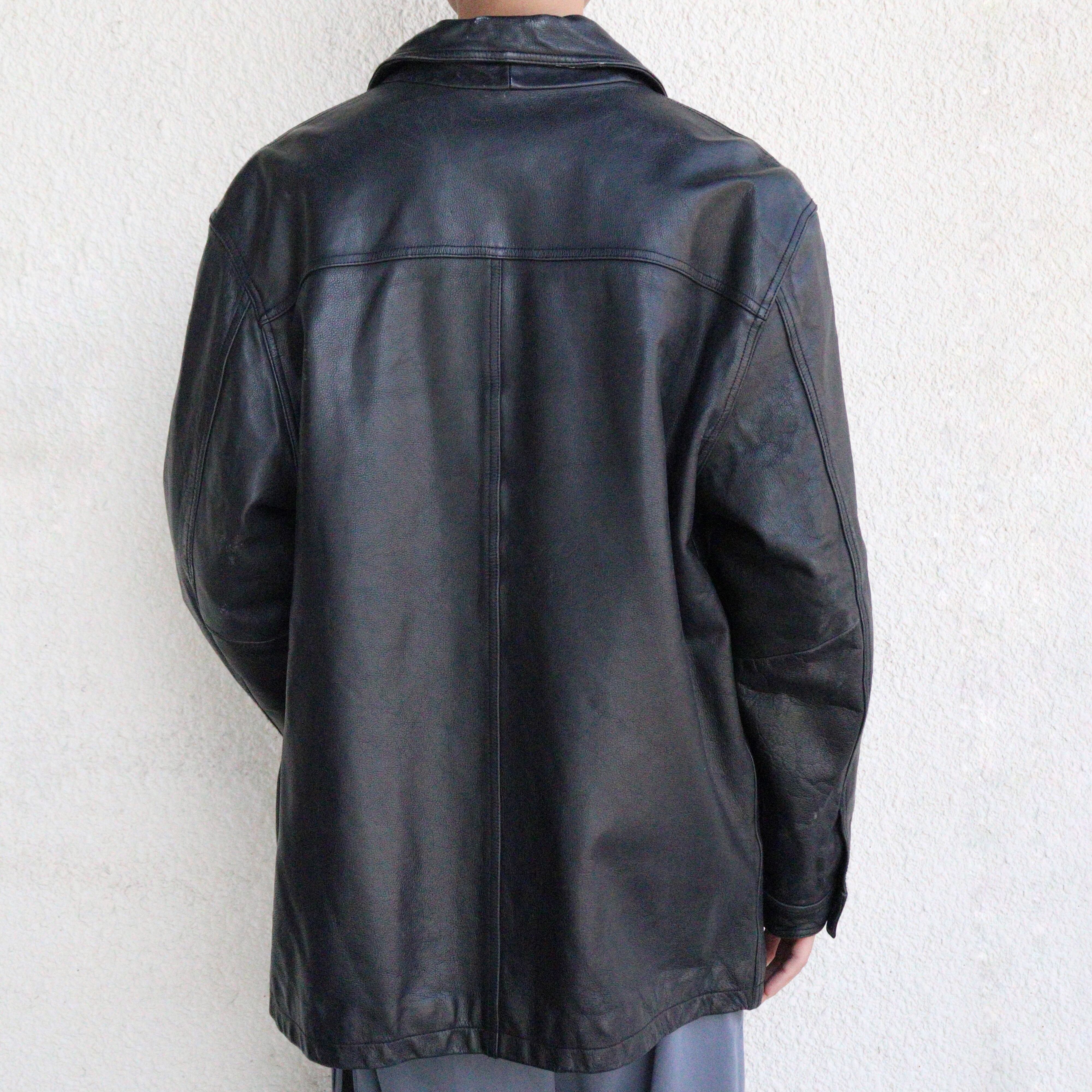 00's BANANA REPUBLIC leather car coat. | 古着屋十人十色