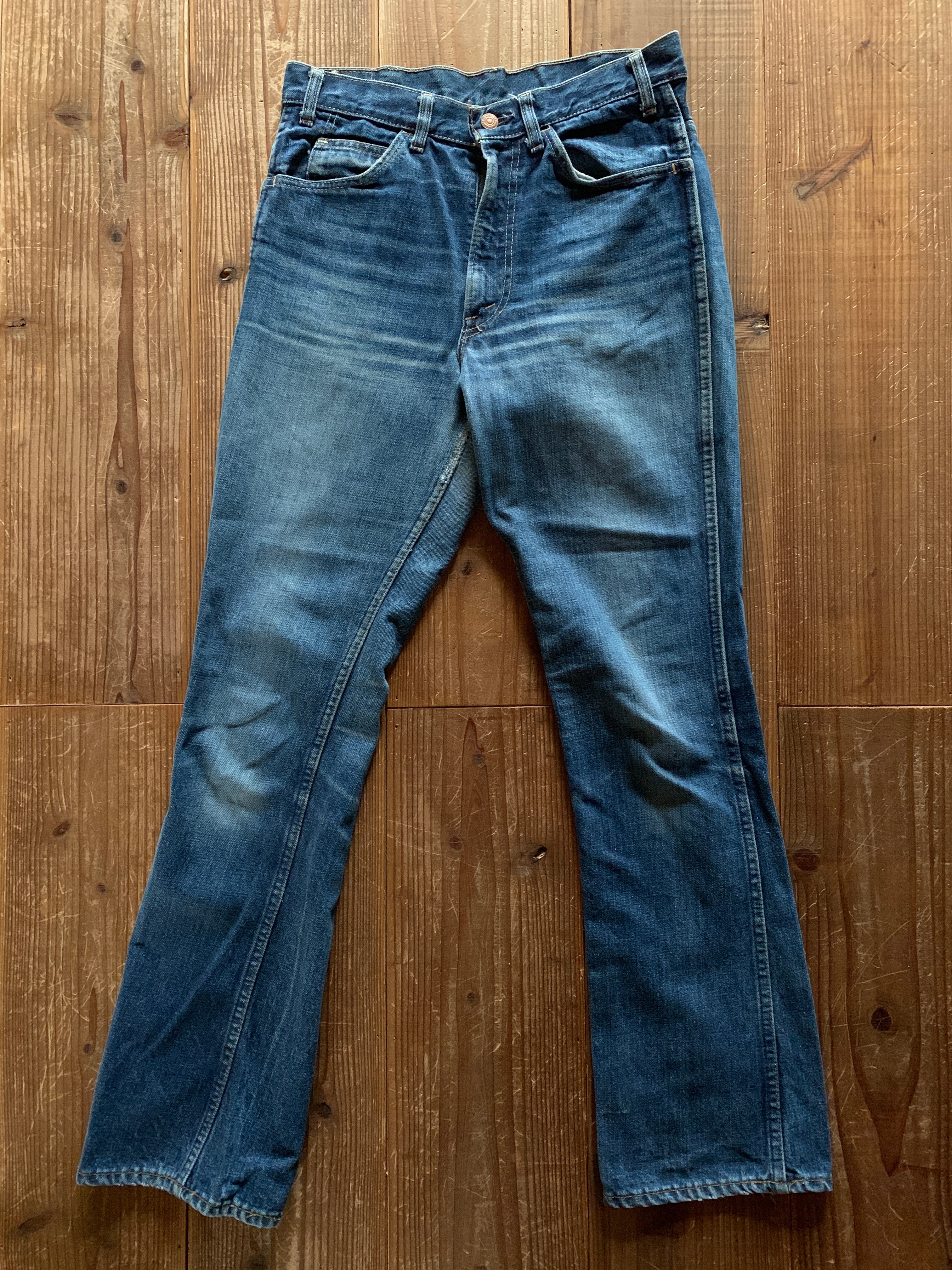70's STUFFED JEANS デニムカバーオール ワッペン 実寸(34-36位
