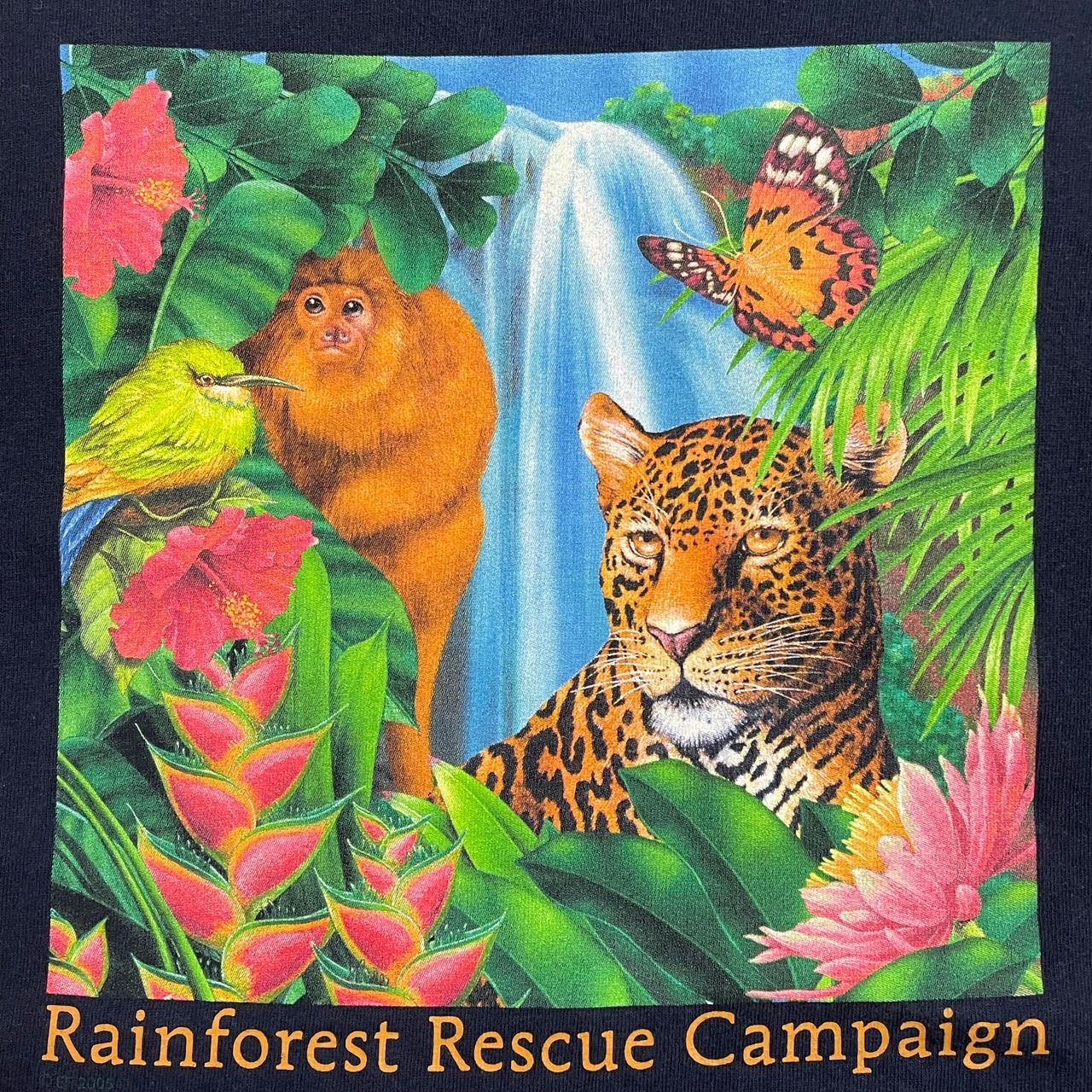 【ALORE】USA製 Tシャツ アニマルプリント シングルステッチ アローレ M ヒョウ ジャングル US古着