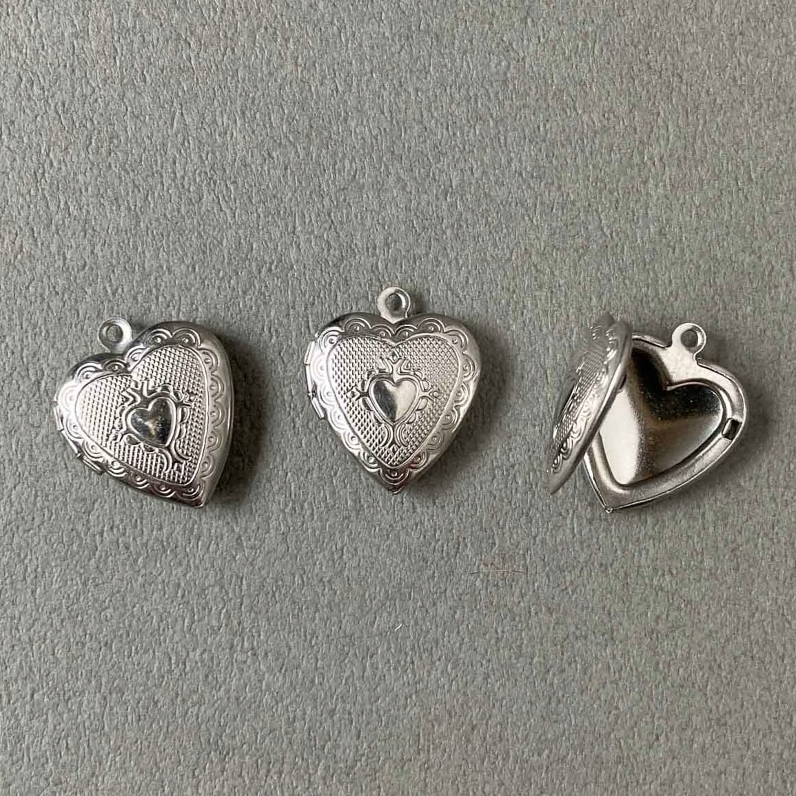 30~40s Sweet Heart jewelry Puffy Heart Sterling WWⅡ Forget me not