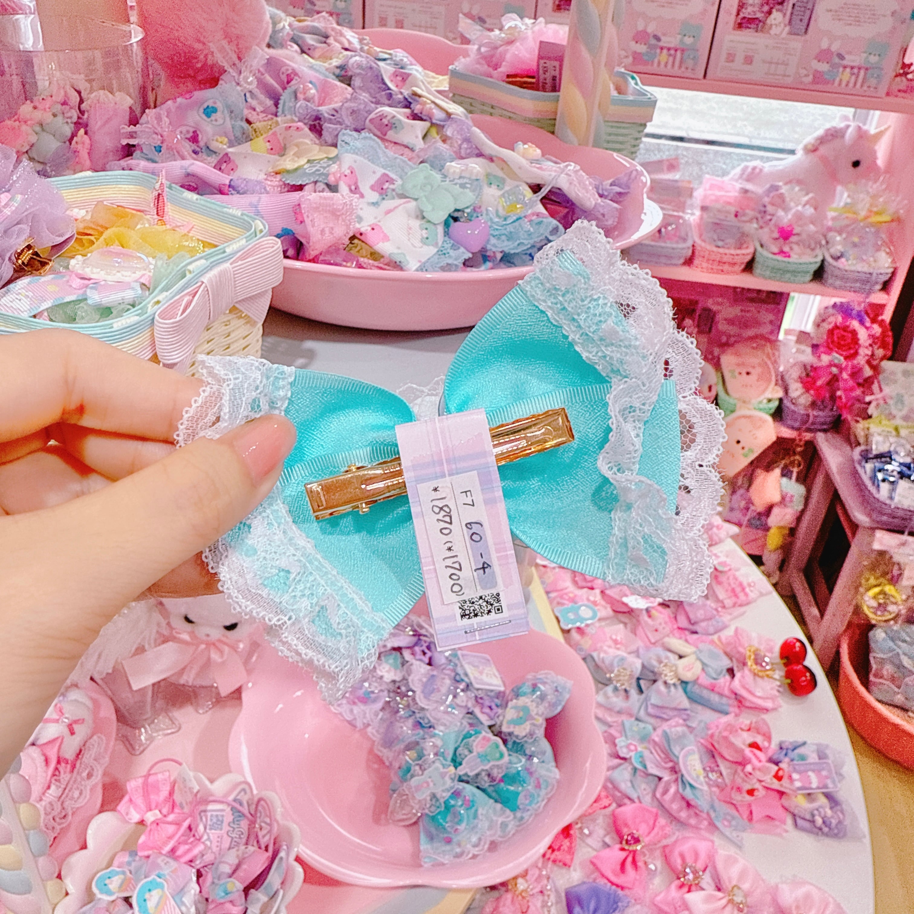 【F7】60-4レースリボンヘアクリップ