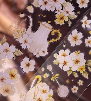 新作☆YB62｜小白家【盏中花】型抜き PETテープ