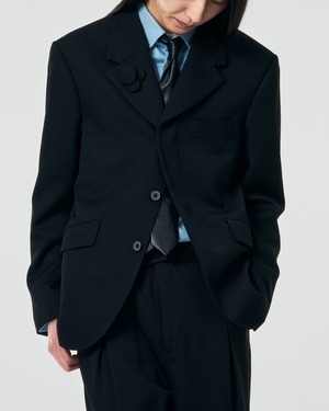 【FLARE】WOOL 3B HIDDEN-PLACKET JACKET "BLACK"