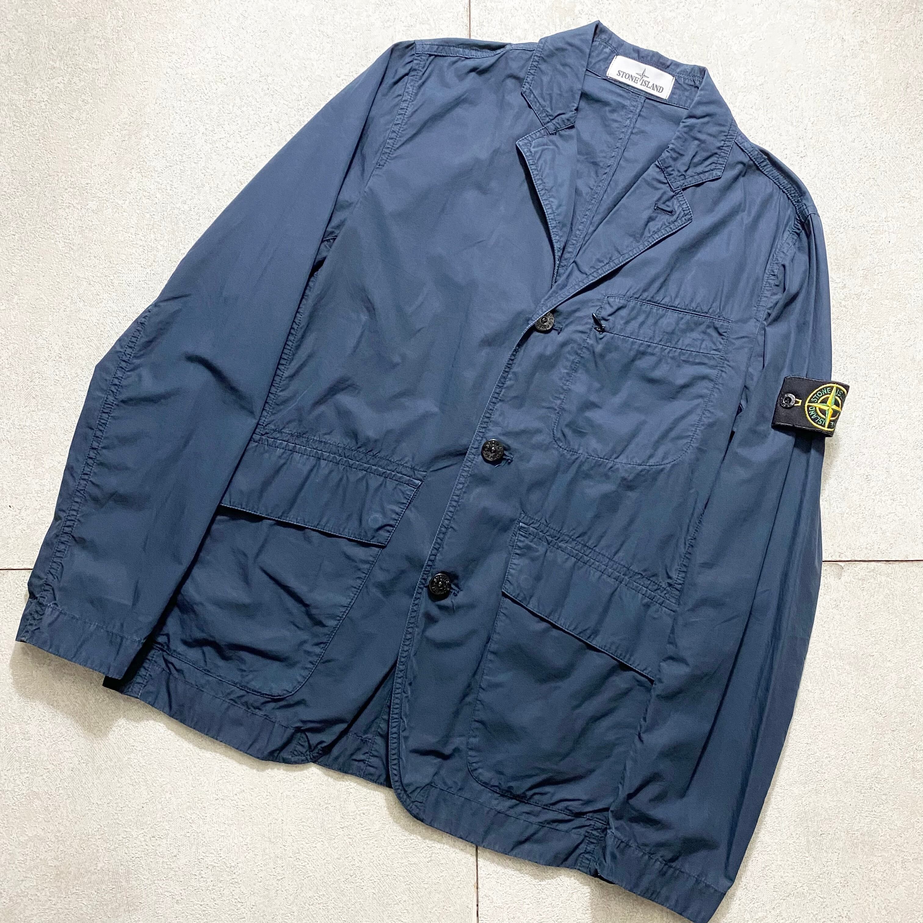 Stone  ネイビー ジャケット STONE ISLAND puckering tailored jacket | NOIR ONLINE