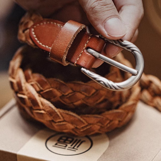 Retro Woven Vegetable Tanned Leather Belt(GV015)