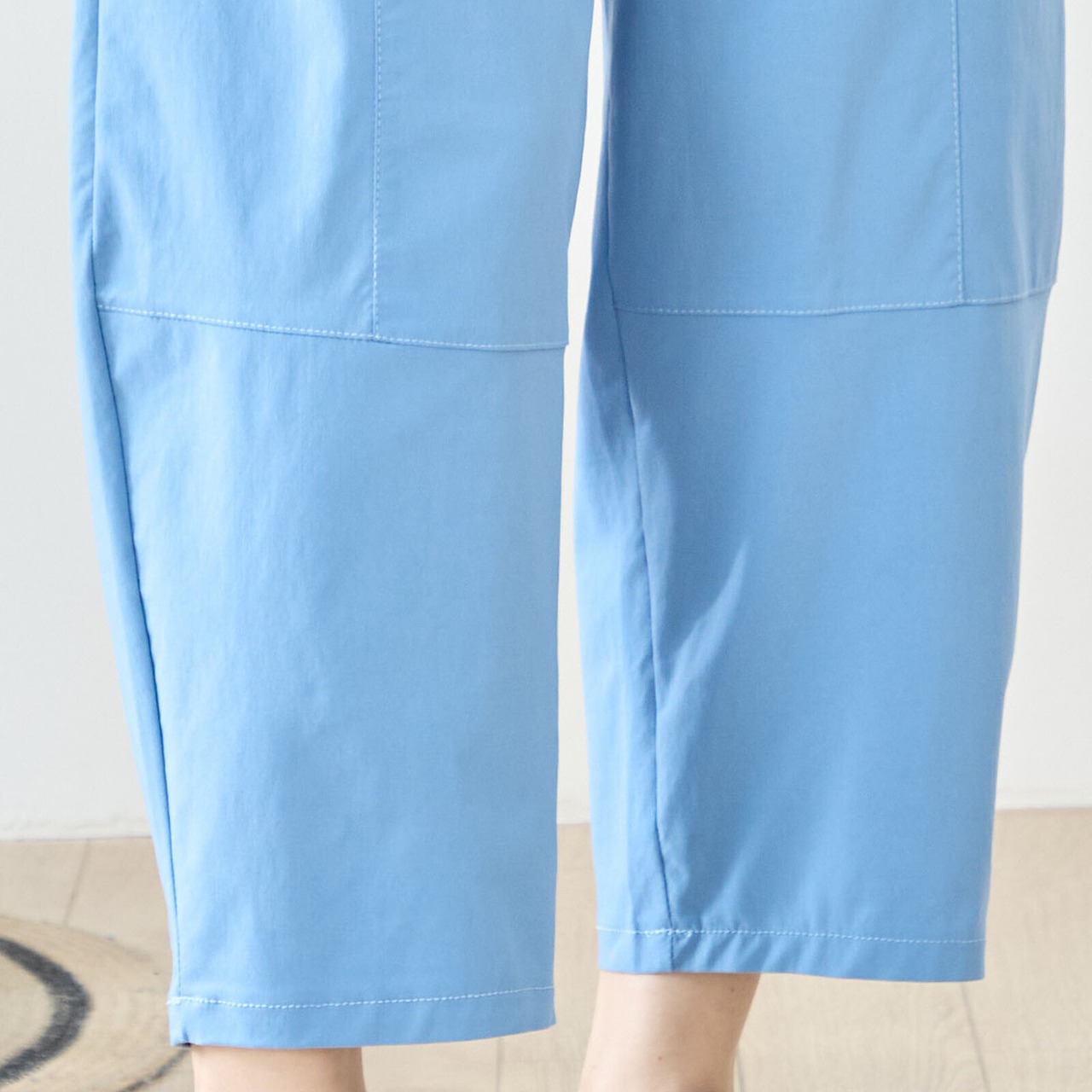 TRUBE タック入りバルーンシルエットパンツ【L~LL】サックスブルー