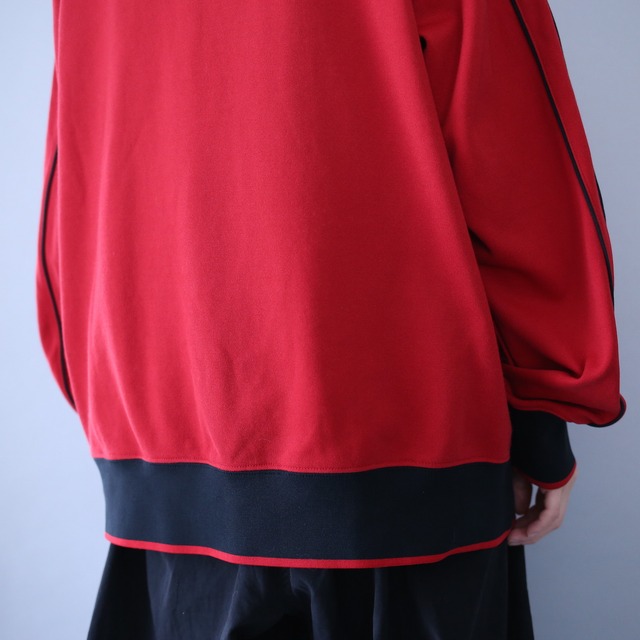 "NIKE" bi-color good switching and piping loose track jacket