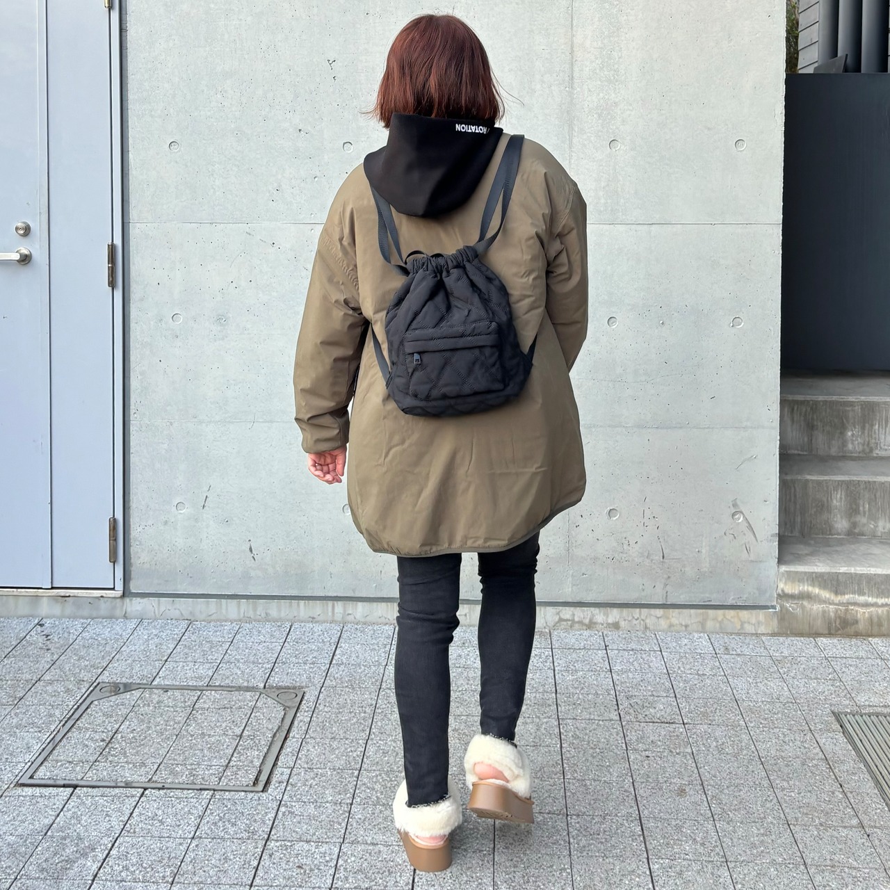 2way多機能ソフトリバーシブルボアouterlong／khaki