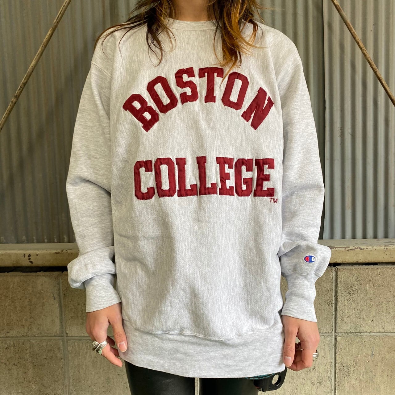 90年代 ビンテージ 刺繍タグ USA製 Champion チャンピオン リバースウィーブ ボストン大学 ワッペン カレッジスウェット トレーナー  メンズXL 古着 90s ヴィンテージ REVERSE WEAVE 【スウェット】【VTG】【AL2109】 | cave  古着屋【公式】古着通販サイト