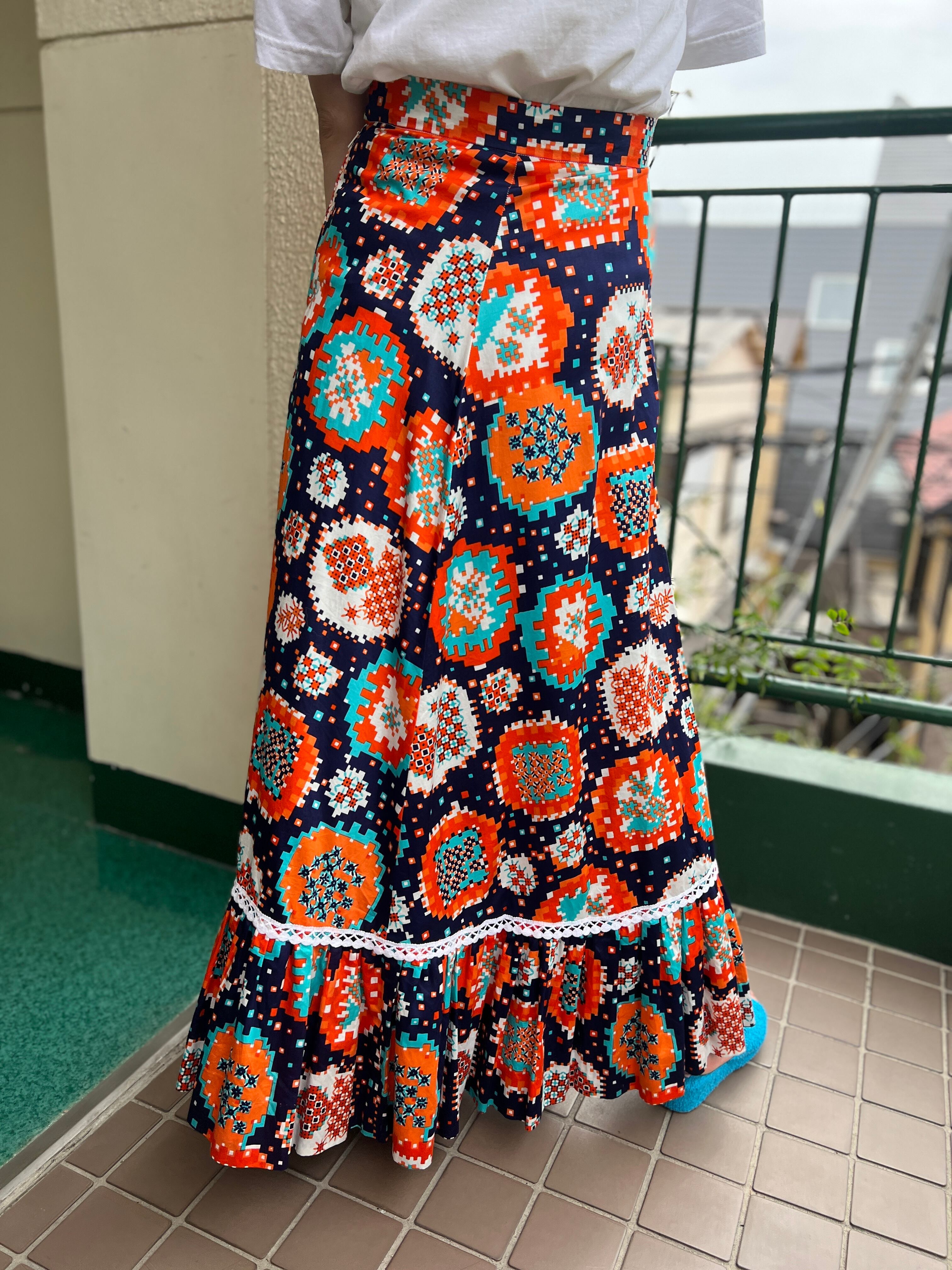 70s セミノールパッチワークワンピースヴィンテージsaybury