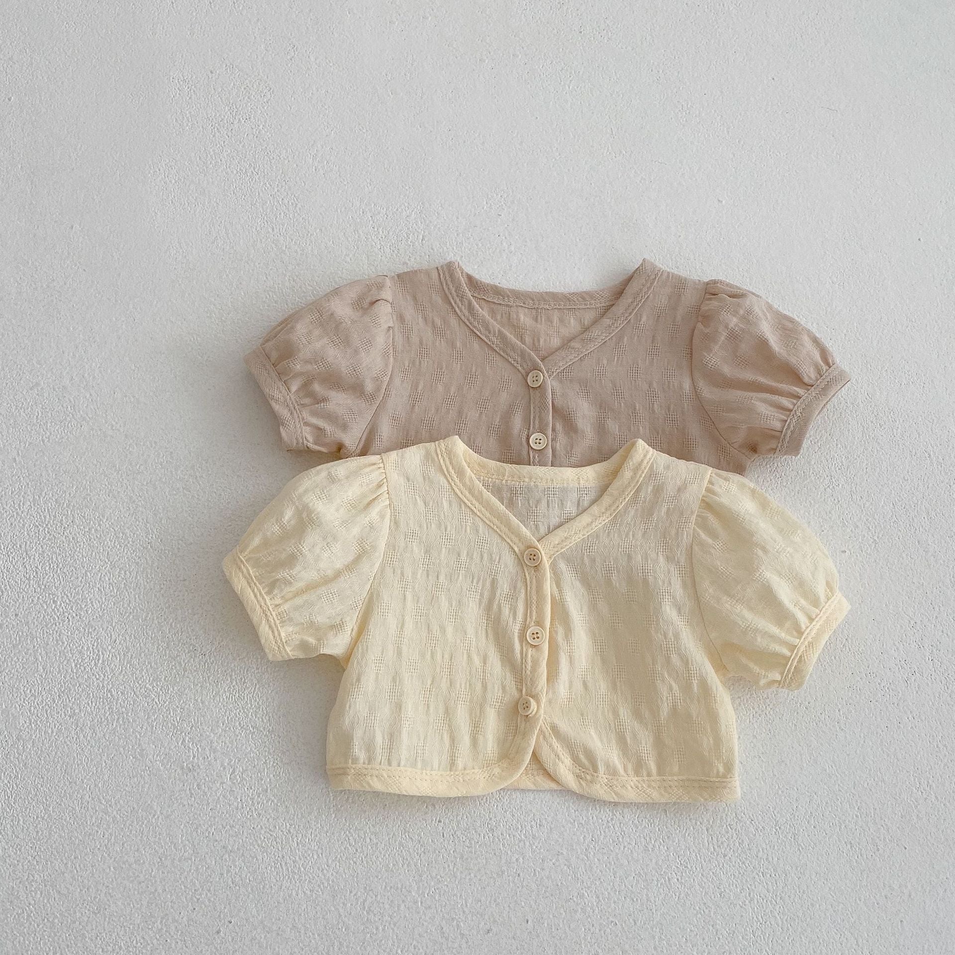 ベビー女の子パフ半袖コットンカーディガン 100％綿 薄手 夏羽織物 かわいいベビー服 |  LittleBean丨海外子供服・おもちゃ・育児用品のセレクトショップ