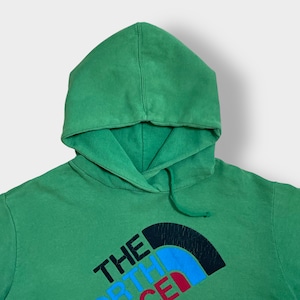 【THE NORTH FACE】パーカー XL ビッグサイズ プルオーバー フーディー スウェット hoodie プリント ロゴ グリーン アウトドア ノースフェイス US古着