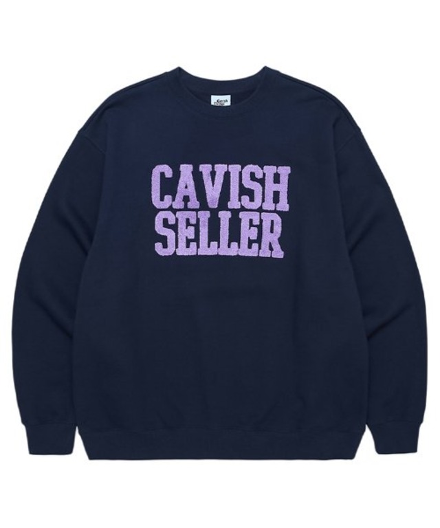 [CAVISH] BOUCLE COLLEGE SWEATSHIRT NAVY(CV2CFUM469A)