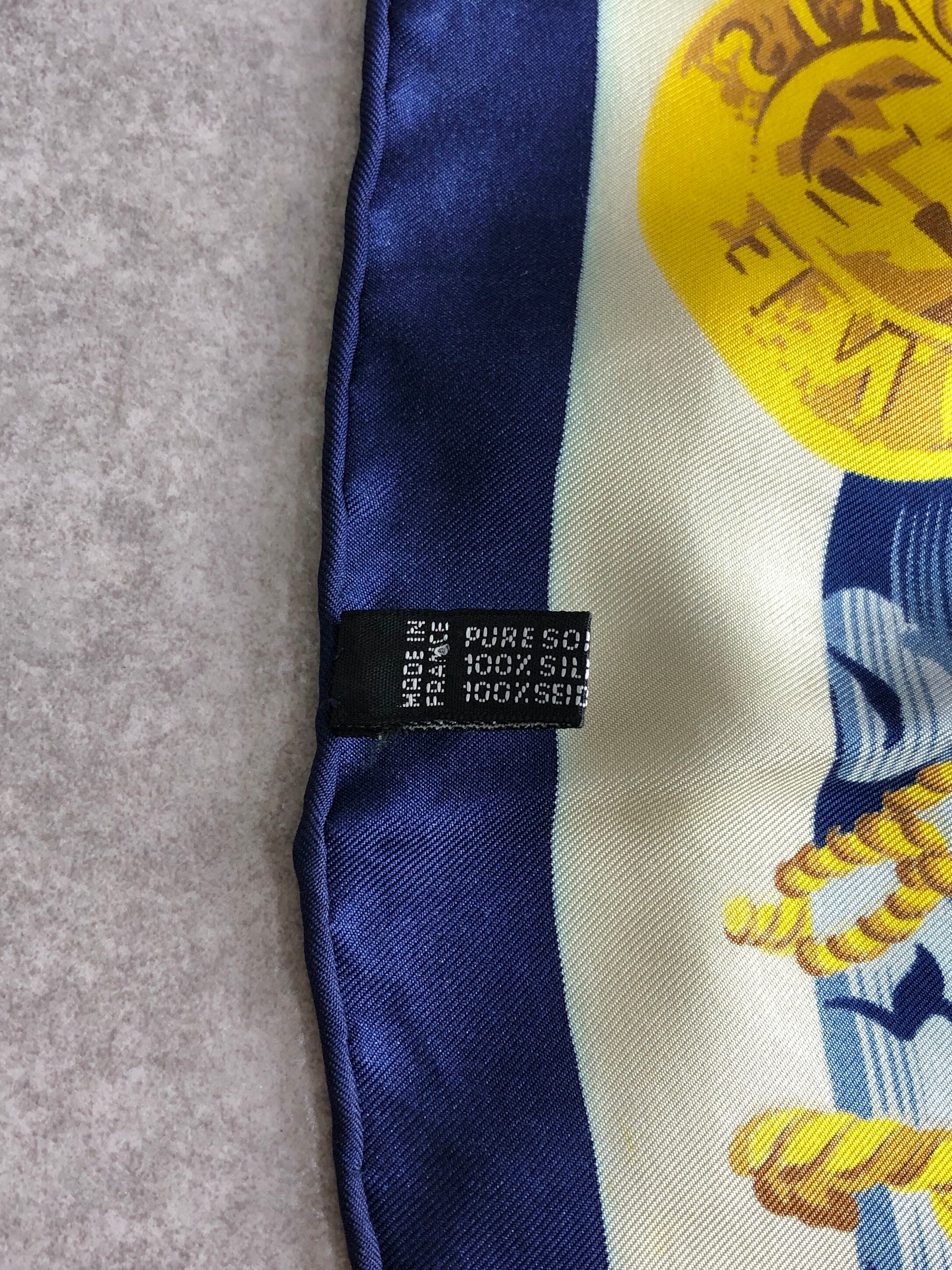 CELINE セリーヌ スカーフ イエロー ブルー シルク vintage