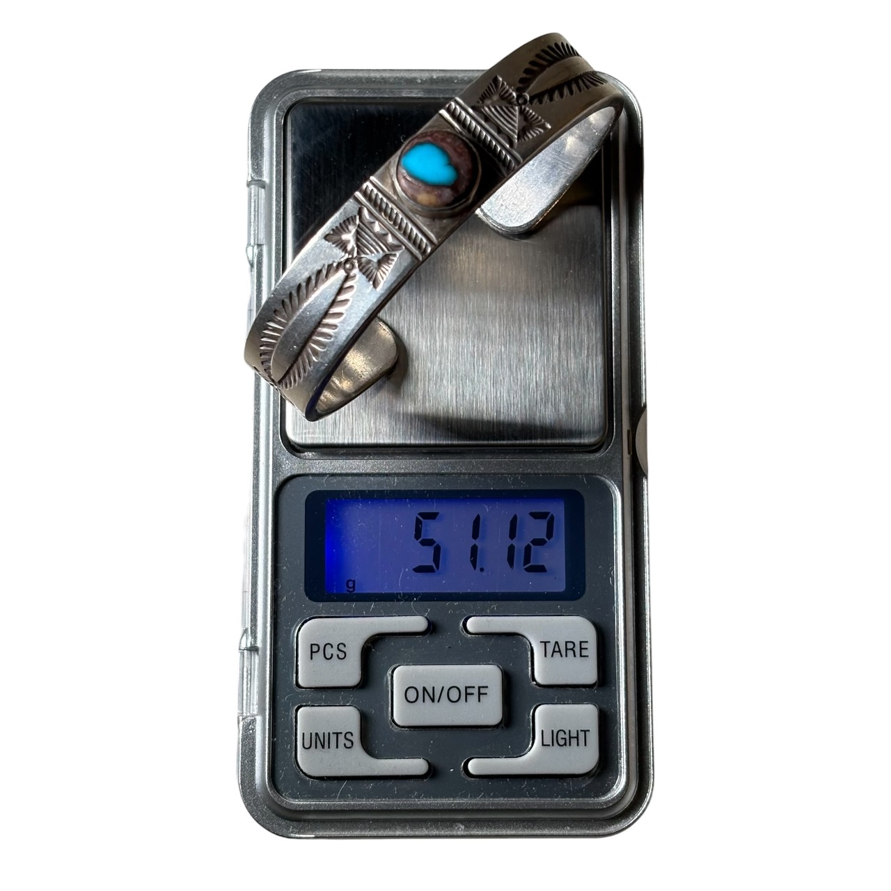 Navajo Edison Sandy Smith  silver bisbee turquoise bangle