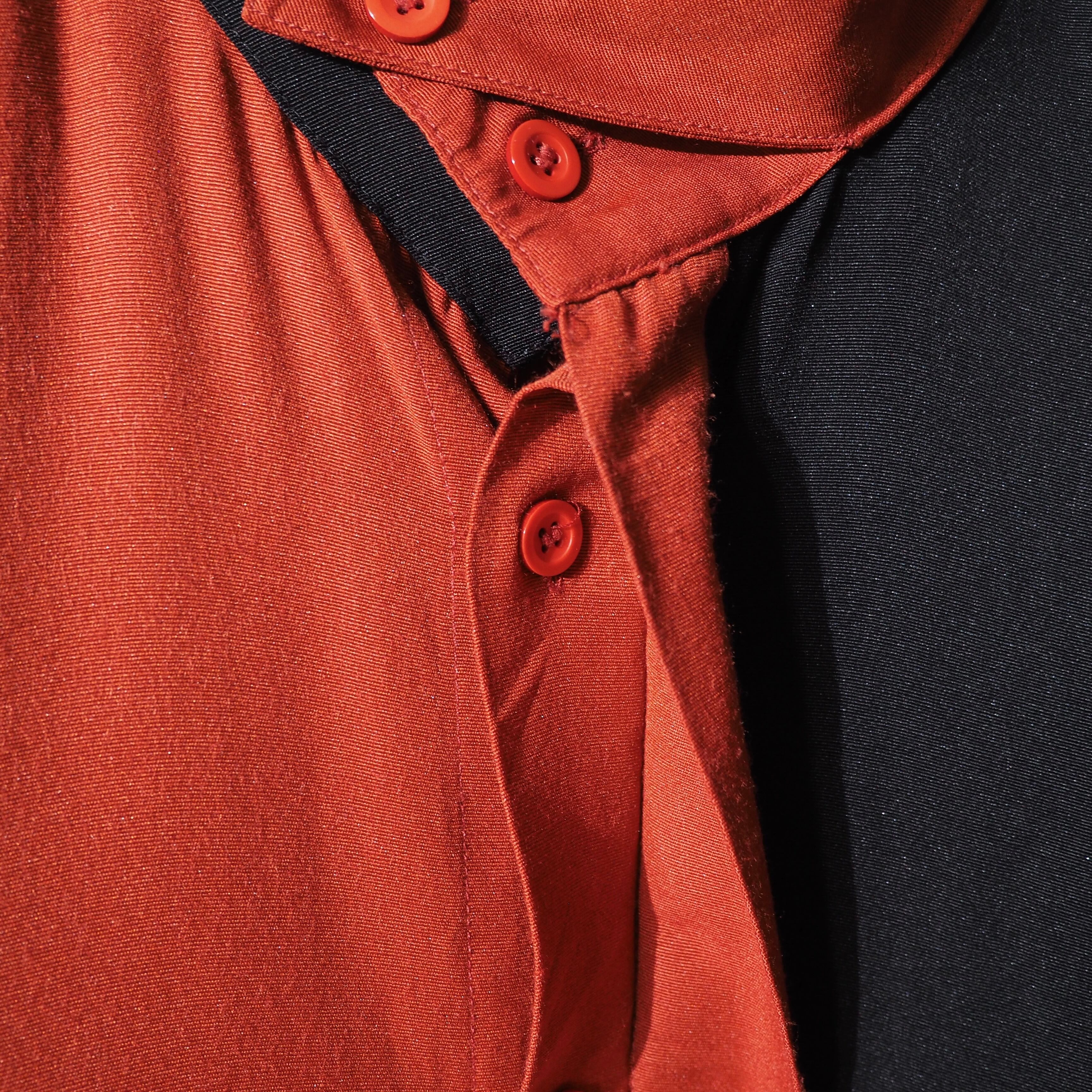 1990s " Pronti " Bi color × Embbossed vintage Band callar shirt