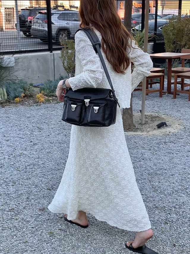 (予約) verveine / Flora texture long flare skirt 1color
