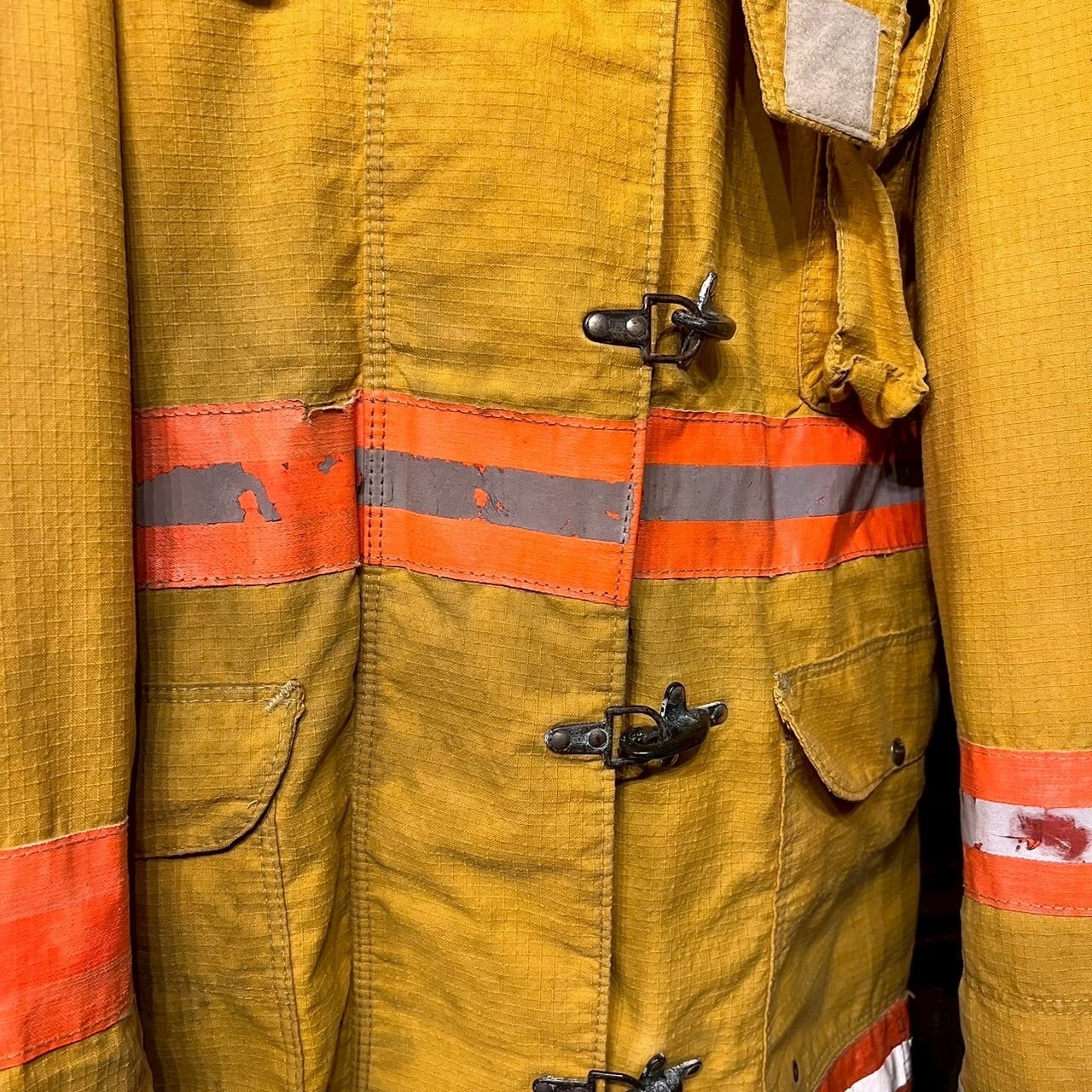 90s USA 消防隊 実物 Fyrepel ファイヤーマン ジャケット ライナー付き