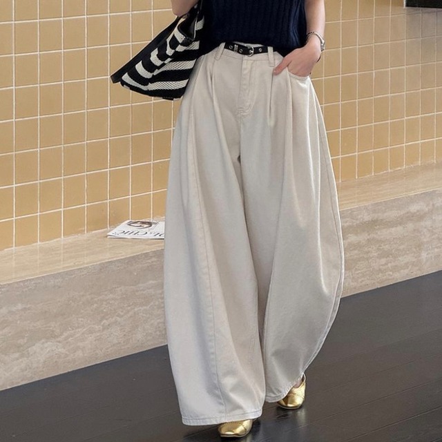 Center line wide pants 2 colors　V2799