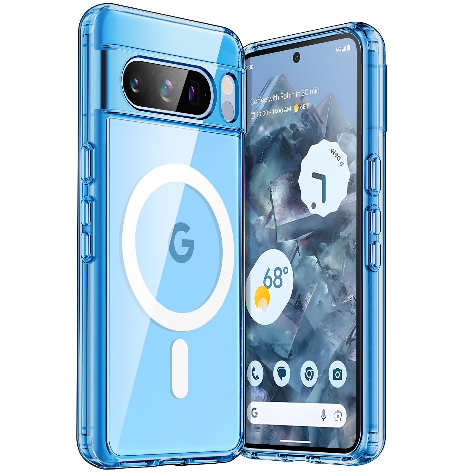 JETech Google Pixel 8 Pro用 マグネットケース MagSafeおよびPixelsnap充電器対応 (ベイ)