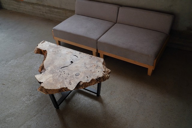 ポプラの一枚板 ローテーブル リビングテーブル