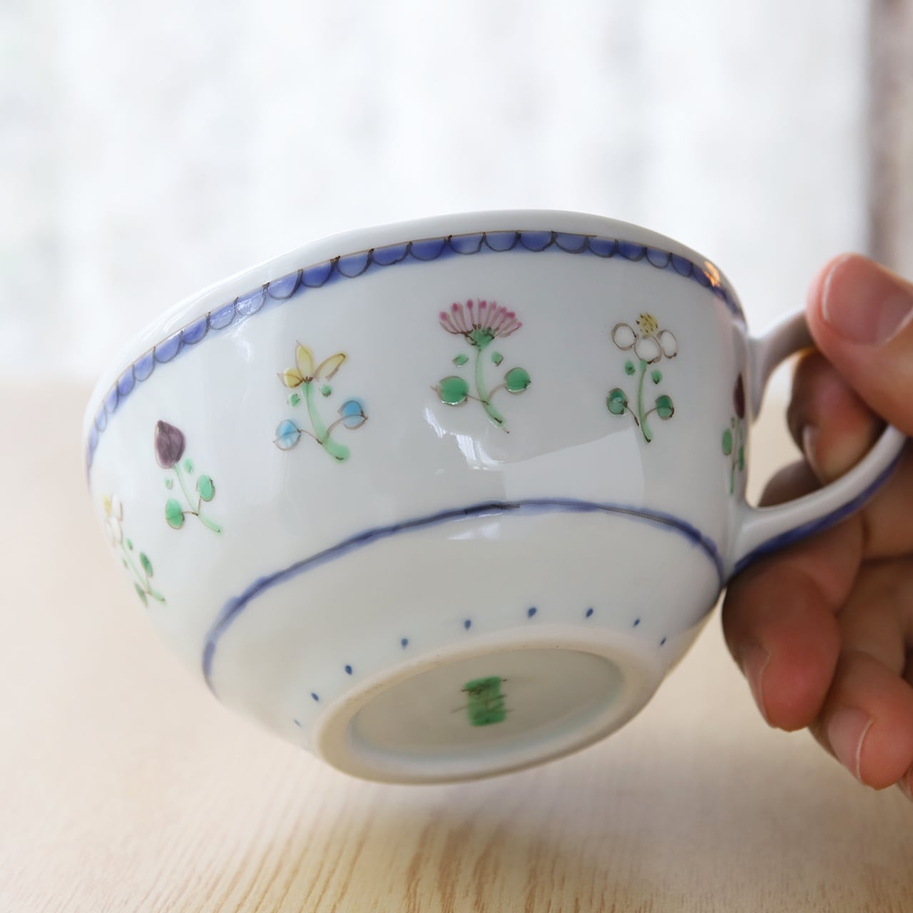 藍水 花暦（紺）カフェボール うつわ藍水（波佐見焼） | にっこう生活