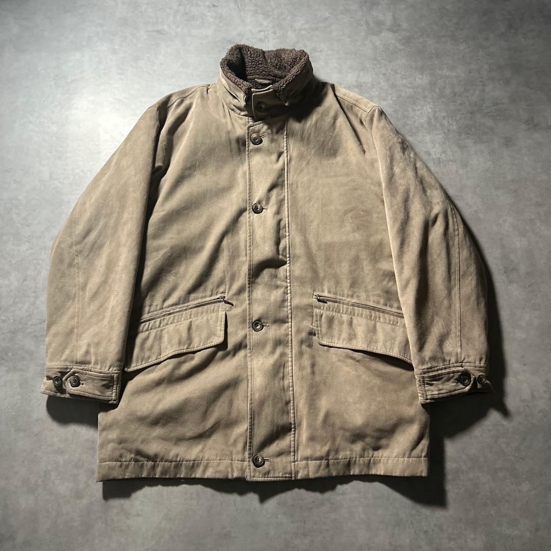 ヴィンテージ スエード調 マルチポケット ボア ハーフコート ジャケット