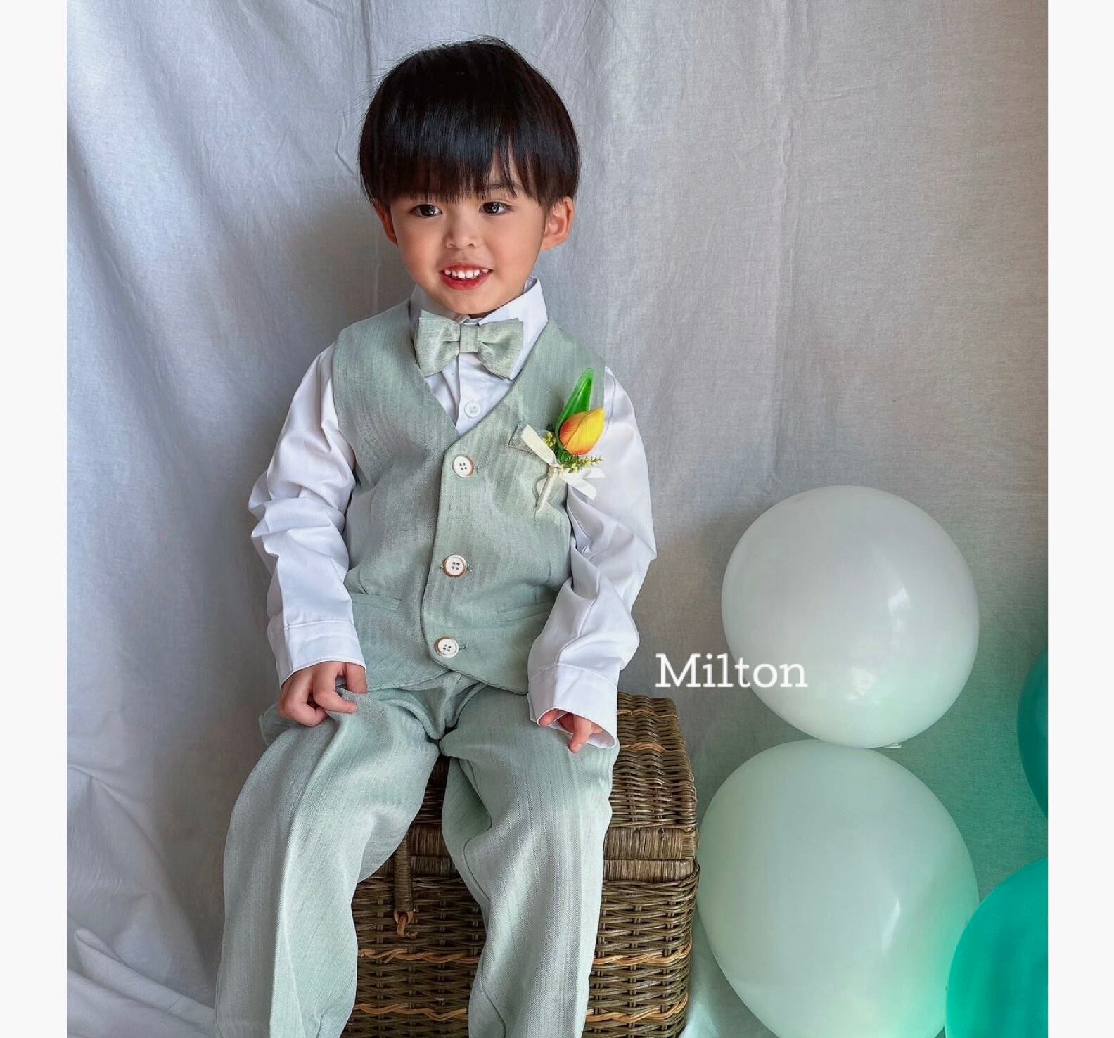 グリーンジャケットスーツ】80 90 100 110 120 130 cm 男の子 スーツ