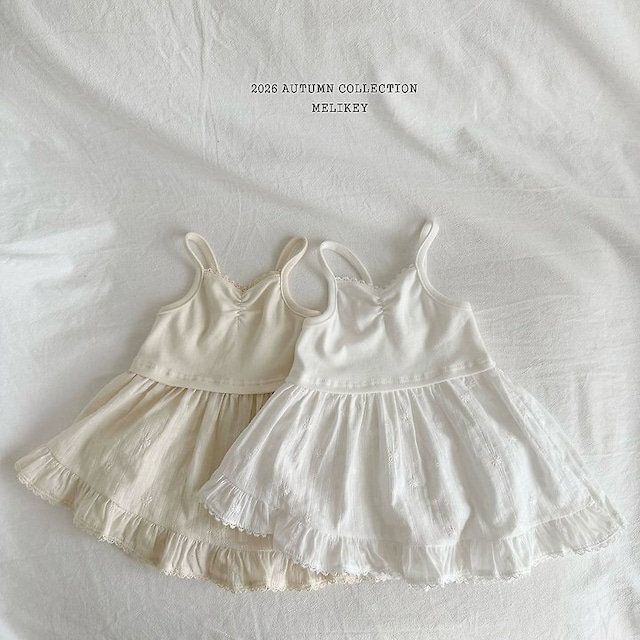 【取寄】melikey|ballet frill tank dress|バレエフリルノースリーブワンピース|XS-JM|kids&jr|26 autumn