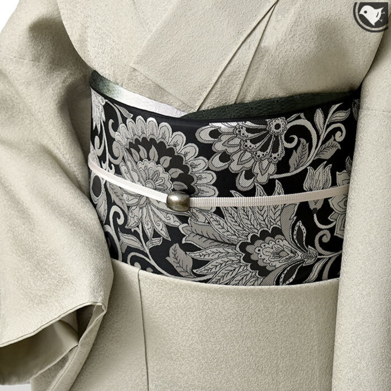 名古屋帯]西陣織 束錦 伝統工芸士 日下和重 作 老舗 彩栄織物 京黒更紗  