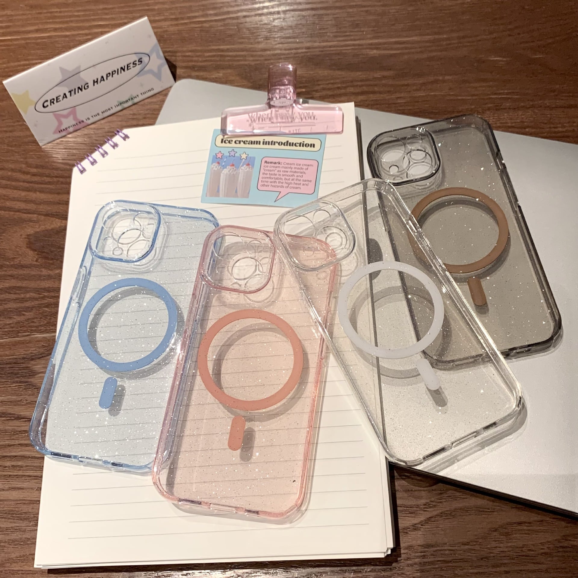 【MagSafe対応】上品なラメが可愛い◎シンプルなカラークリアケース カメラ保護フレーム 推し活グッズ ワイヤレス充電 透明 スマホケース ND-15578