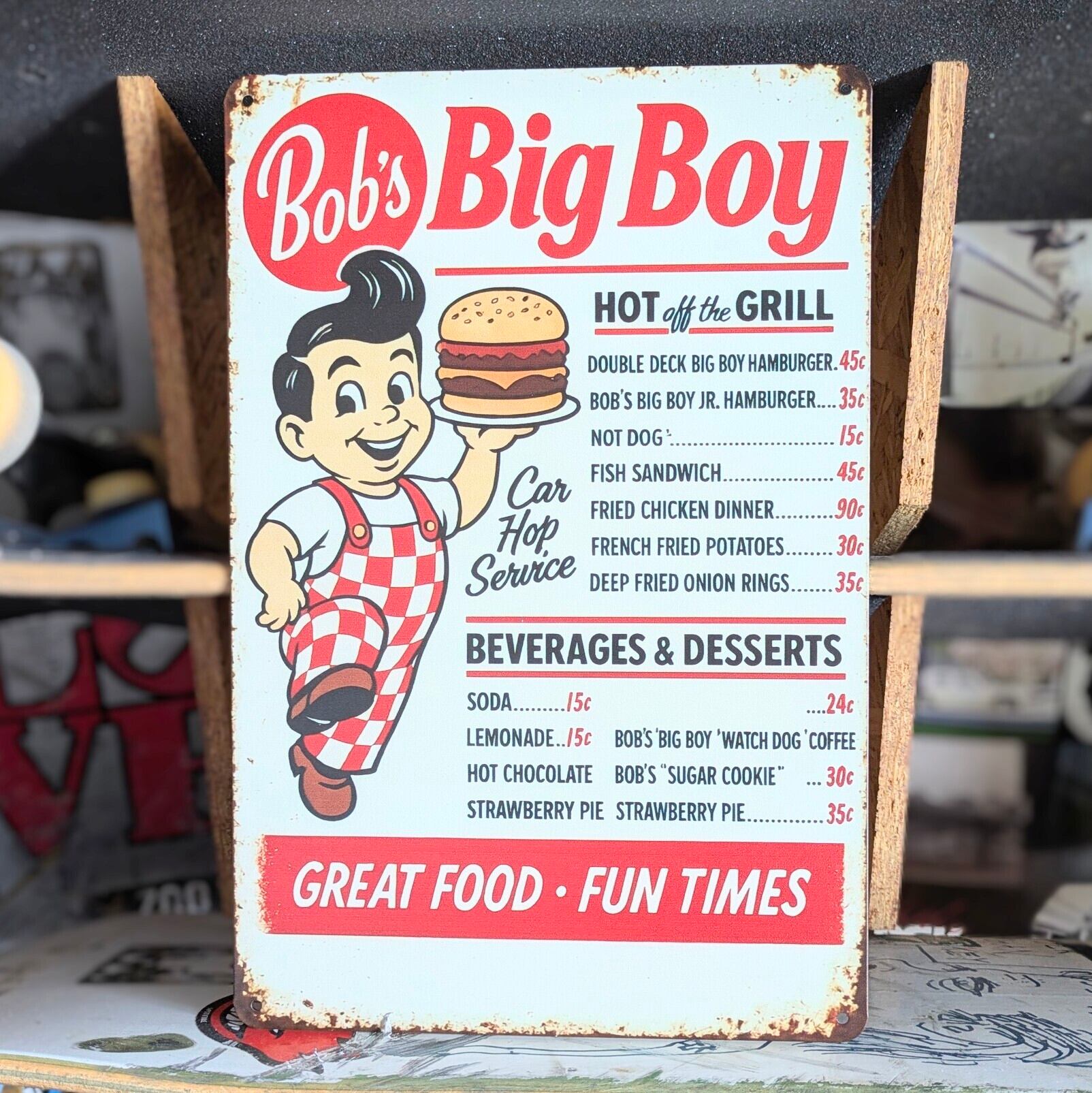 ♧送料無料!ちょうどいいブリキ看板 【ビッグボーイ(Big Boy)】 METAL SIGN / メタルサイン / ブリキ看板 / サインボード / ビンテージ加工〚アメリカン雑貨 アメトイ〛