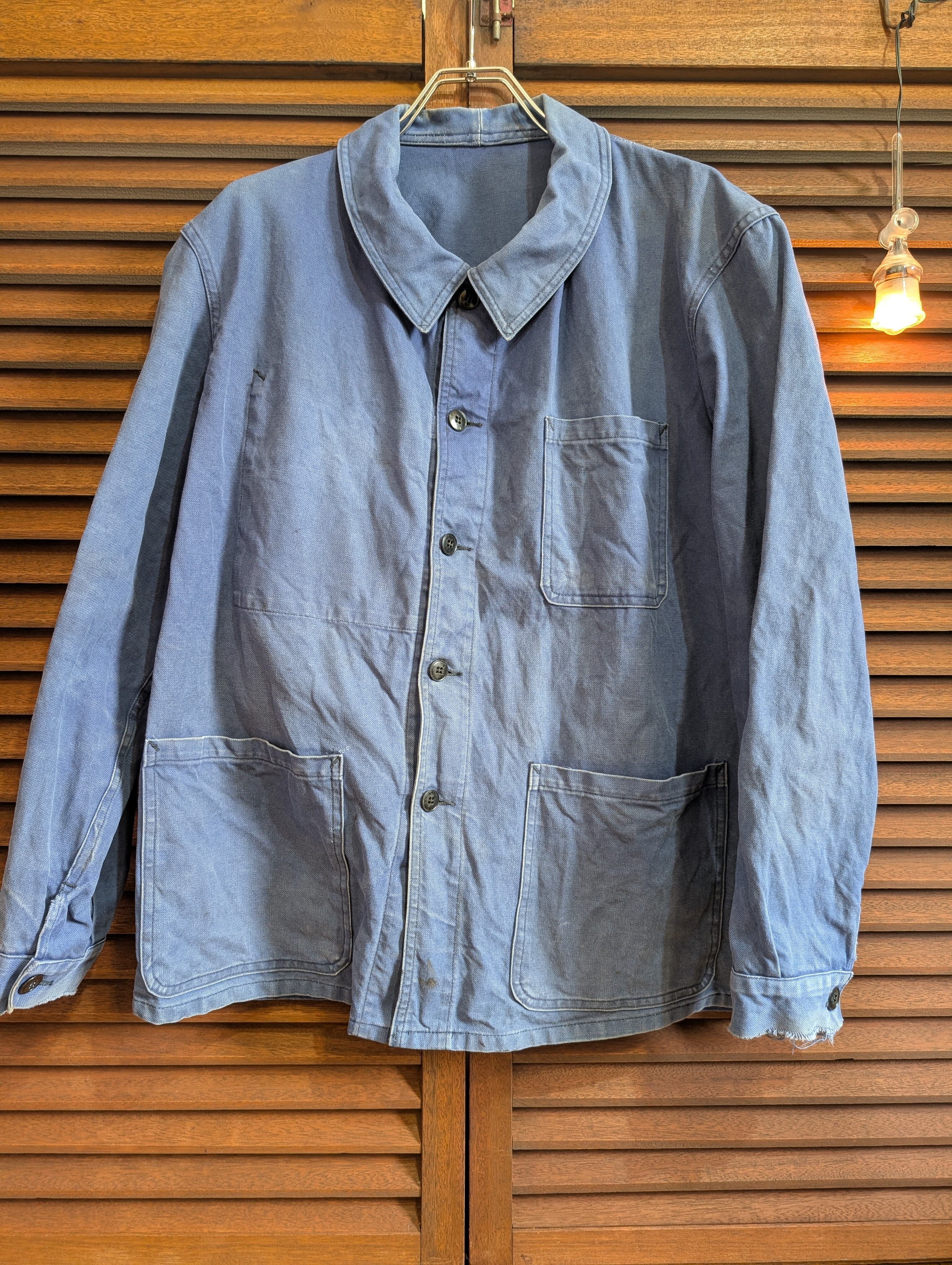 French Work Jacket Faded Blue