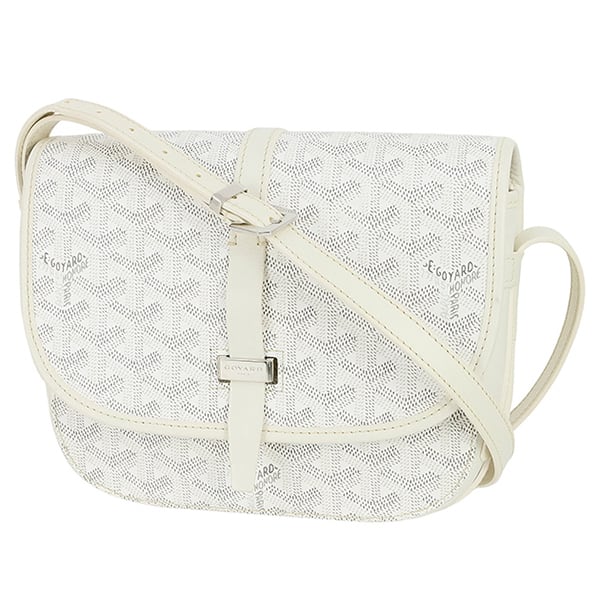 Used GOYARD ゴヤール ベルヴェデーレPM ホワイト×グレー ショルダーバッグ 中古美品