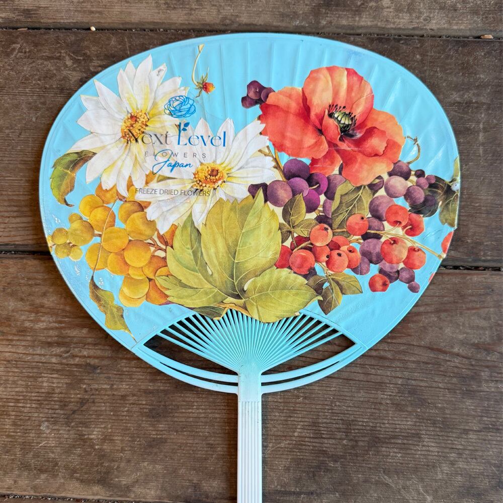 ハンドメイド デコパージュウチワ(サマーフラワー)