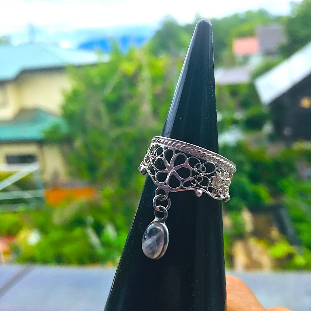 【SV925】✦6月の誕生石✦⋆.レインボームーンストーンリング⋆.·アルテミス・月の女神の指輪 .·✦