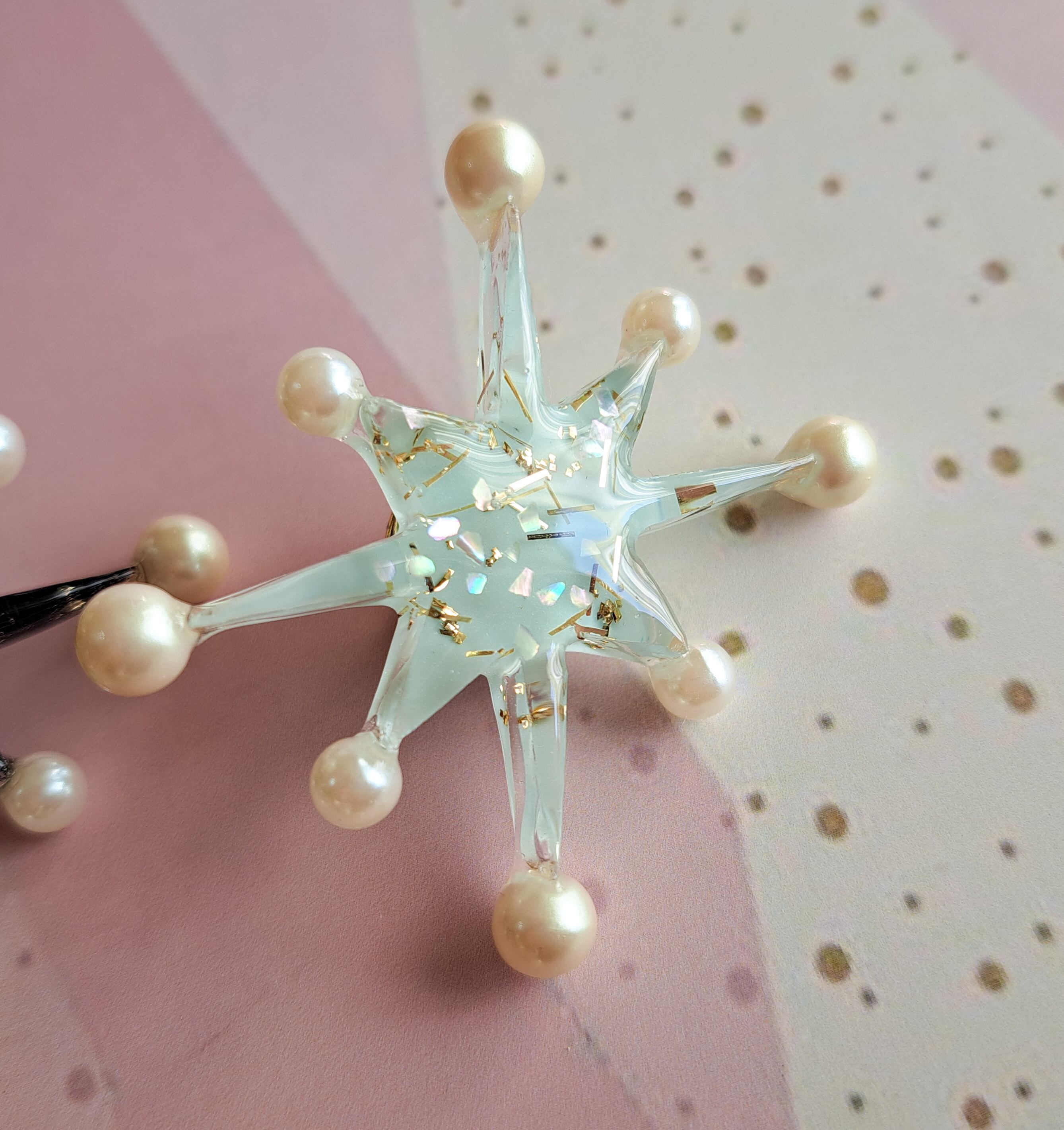 ✴スプートニクパールPins✴スターバーストブローチ/Rockabilly