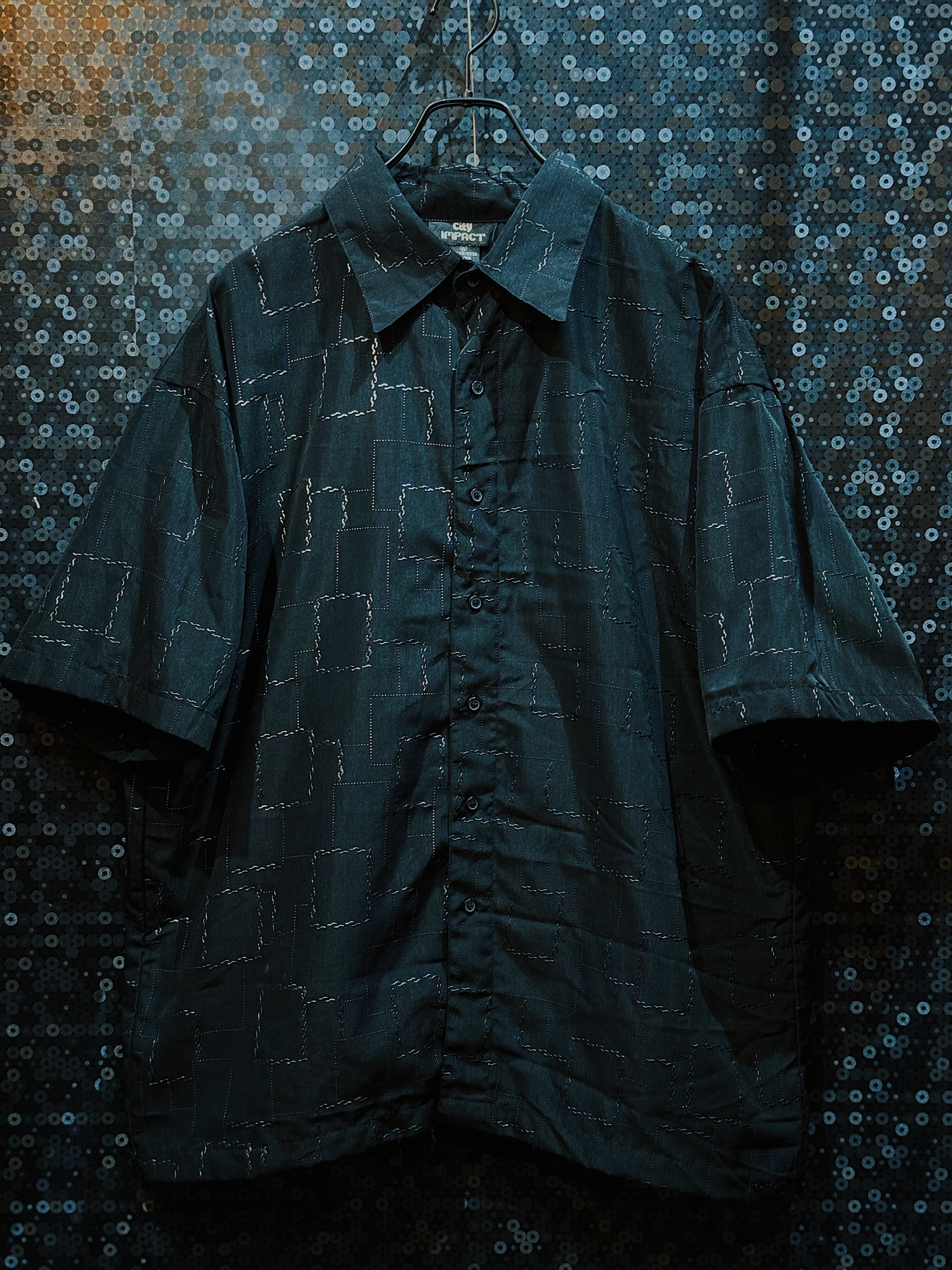 【ÆIEM】“City IMPACT” vintage stitch style square pattern half sleeve shirt