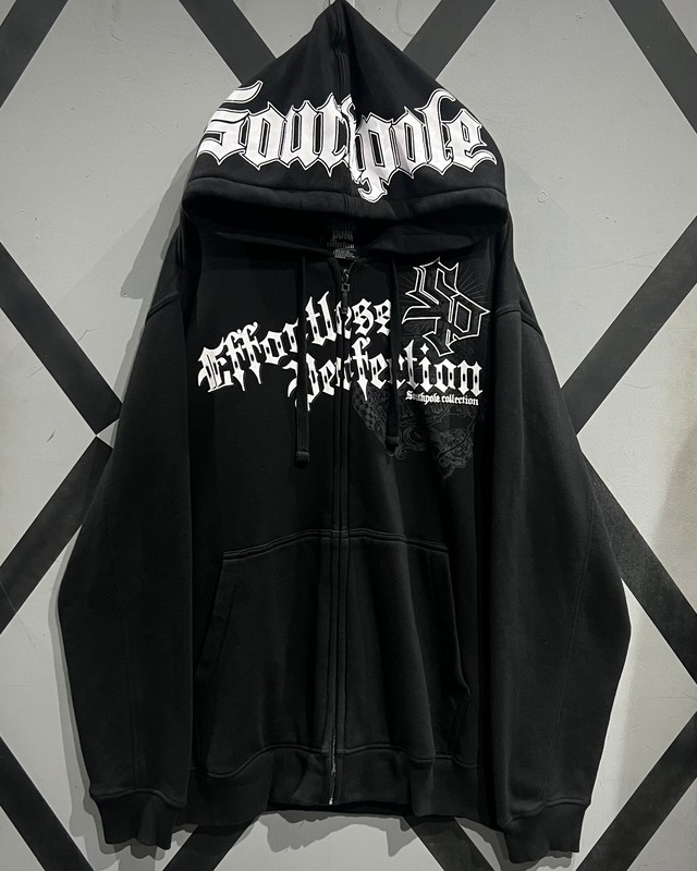 【X VINTAGE】“SOUTHPOLE” Gothic Logo Loose Zip Up Hoodie