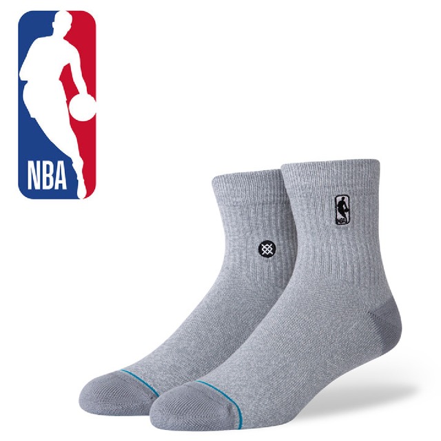 STANCE NBA LOGOMAN ST QTR GREY HEATHER クォーター ソックス 靴下 灰色 グレー ロゴマン