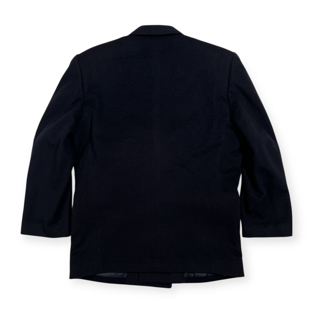 カシミヤ100% CROSS HAVEN クロスヘブン 最高級 金ボタン ダブル テーラード ジャケット サイズ M~L程度 /ブラック系 紳士