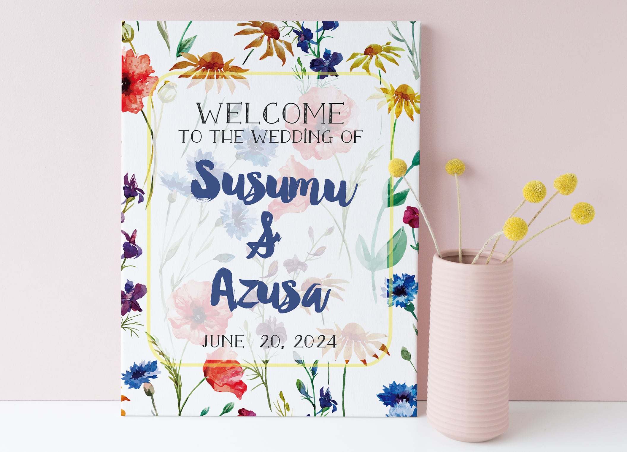 【スプリングサマー色・フォントカスタム可能♡オーダーメイドウェルカムボード│ウェルカムポスター ウェディングサイン 結婚式