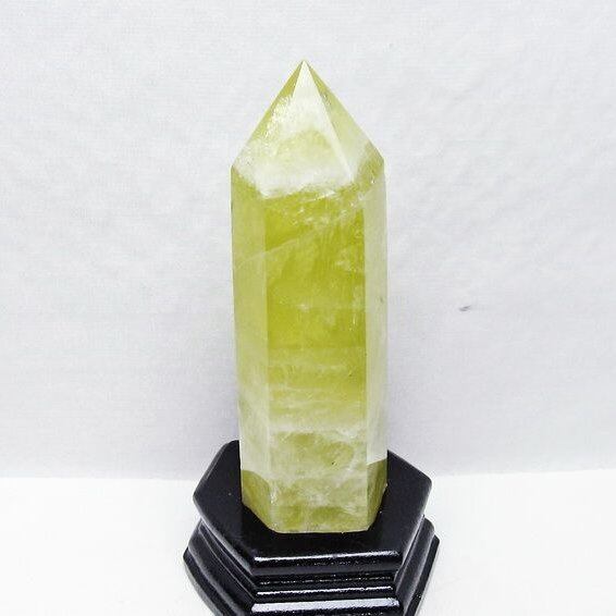 シトリン 六角柱 シトリンクォーツ ポイント 台座付属 一点物 152-4183