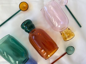 Two-tone color glass + spoon