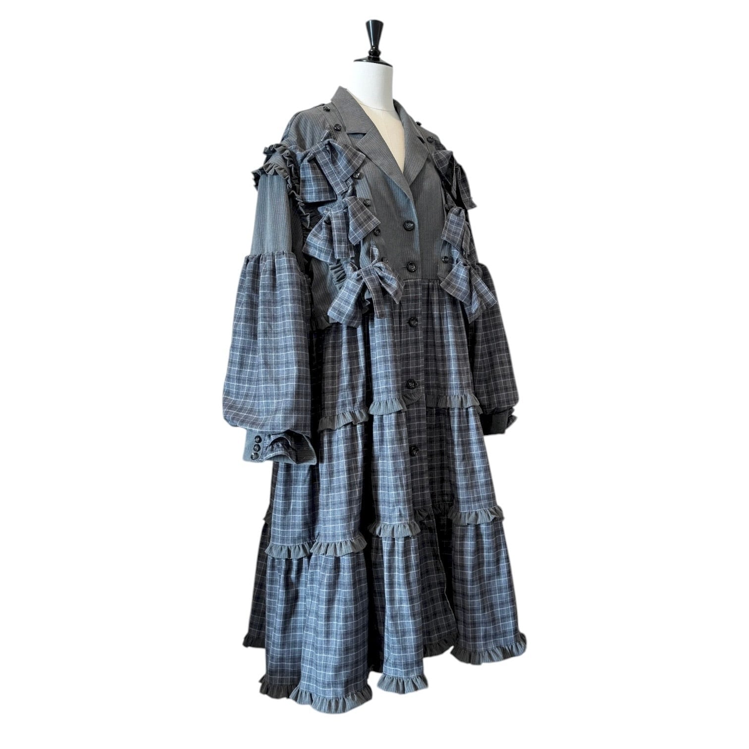 リボンドッキングスーツワンピース GRAY