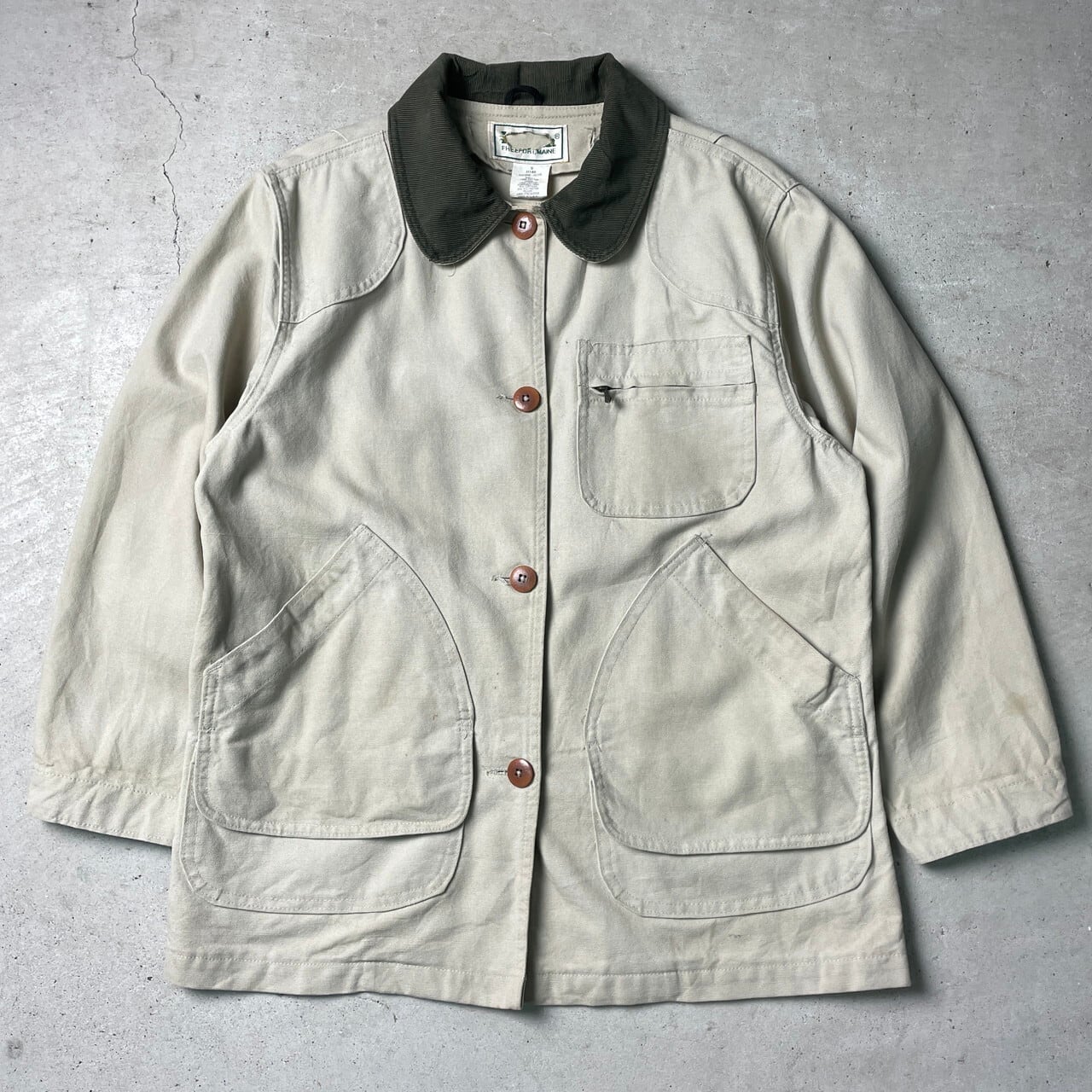 80~90年代 USA製 L.L.Bean エルエルビーン ハンティングジャケット レディースS 古着 80s 90s ヴィンテージ VINTAGE  ライトグレー 生成り【コットンジャケット】/グレー | cave 古着屋【公式】古着通販サイト